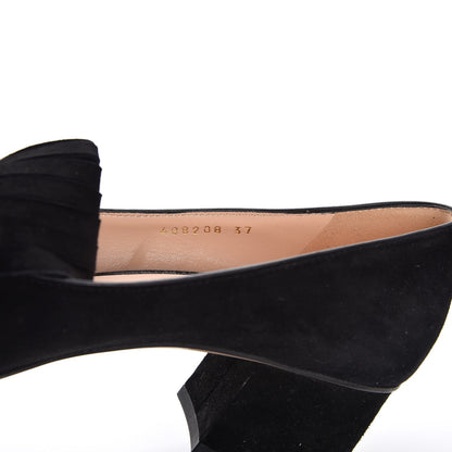 Gucci Kid Scamosciato GG Marmont Fringe 50mm Loafer Pumps 37 Black 10 of 10