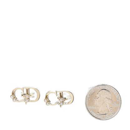 Christian Dior Pearl CD Clip On Earrings Gold 2 of 3