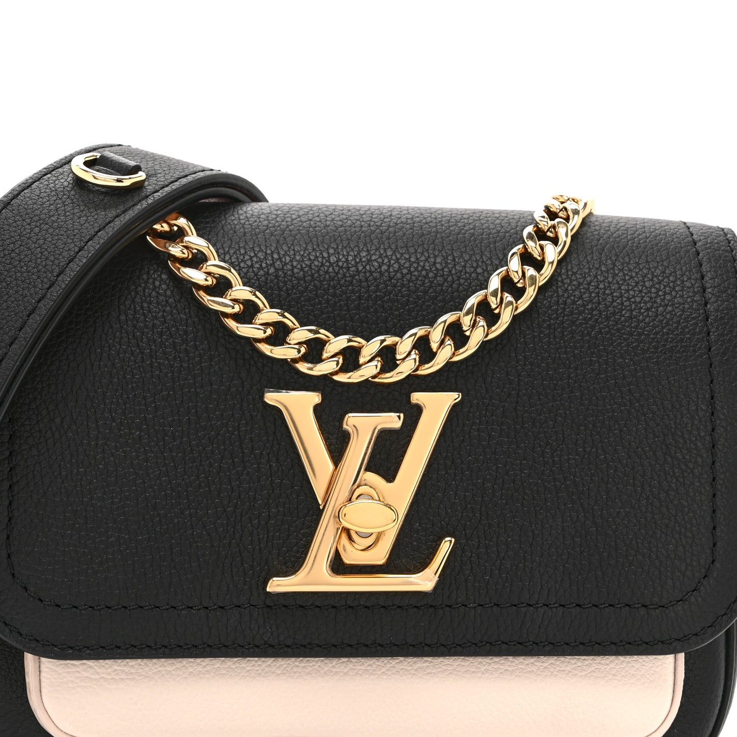 Grained Calfskin Lockme Tender Black