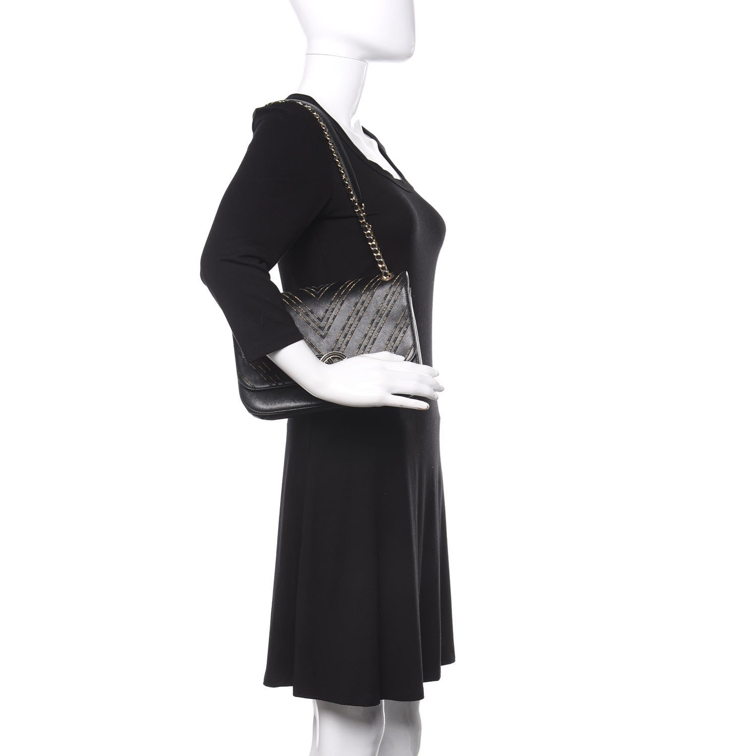 Chanel Sheepskin Chain CC Subtle Flap Black 3 of 10