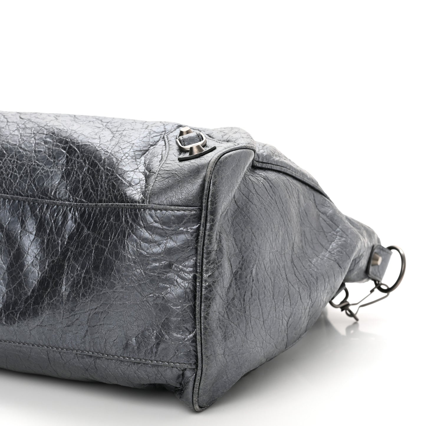 Metallic Agneau Classic Hardware Argent Fonce