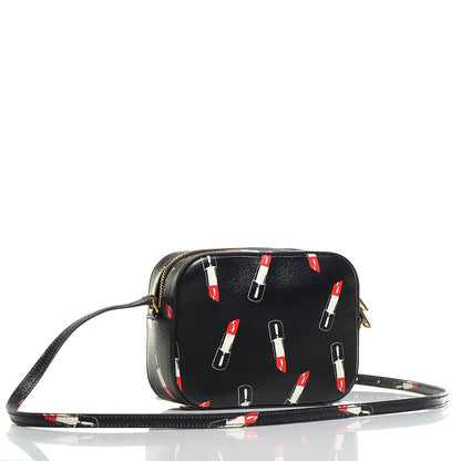 Saint Laurent Monogram Small Lipstick Print Leather Camera Bag Black 3 of 8