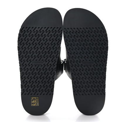 Hermes Calfskin Womens Chypre Sandals 39.5 Black 5 of 9