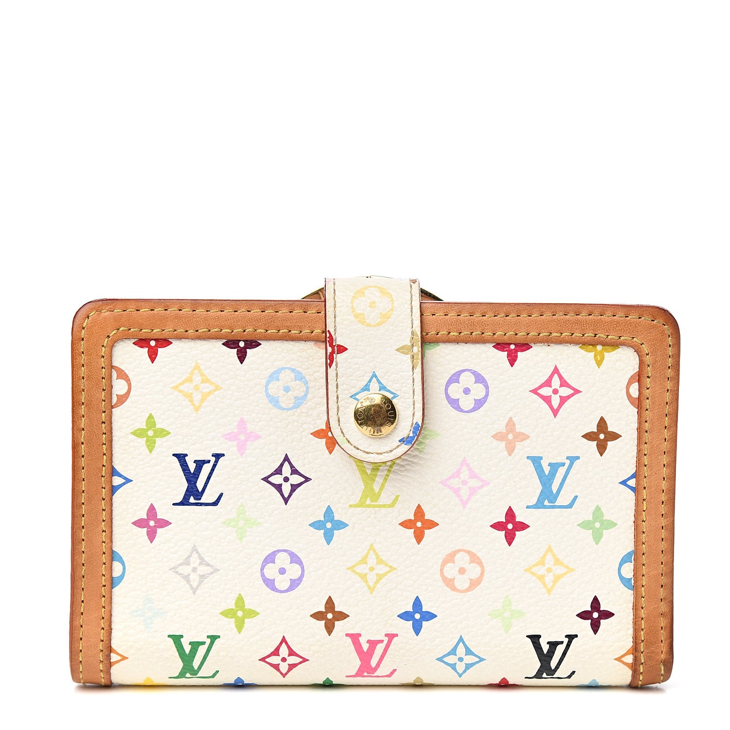 Monogram Multicolor French Purse Wallet White