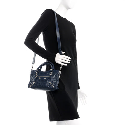 Balenciaga Agneau Giant 12 Silver Hardware Mini City Bleu Obscur 2 of 8