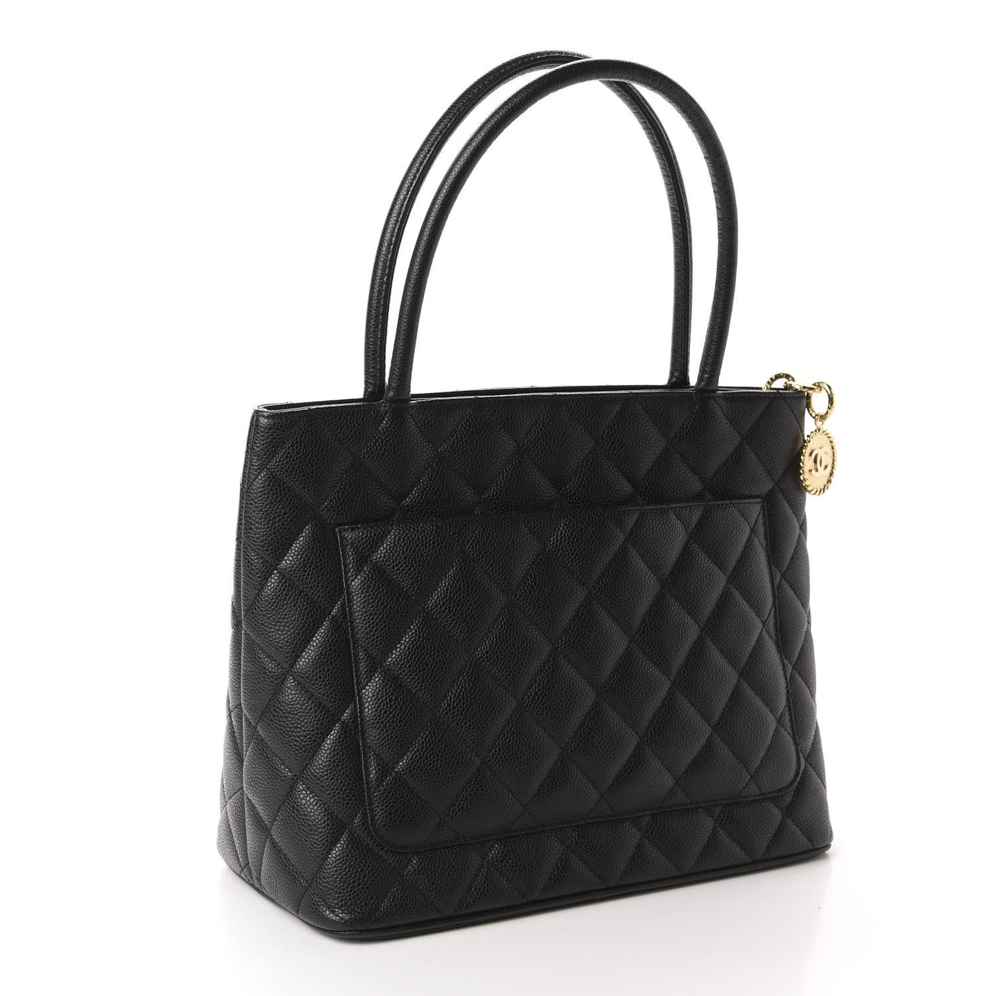 Caviar Quilted Medallion Tote Black