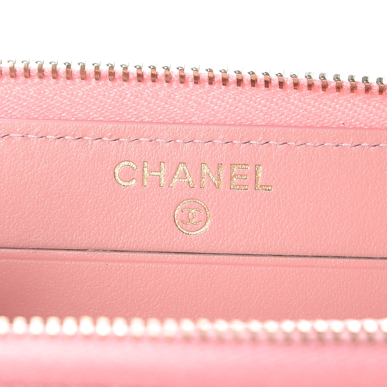 Chanel Caviar Chevron Quilted Medium Zip Around Wallet Pink 6 of 11