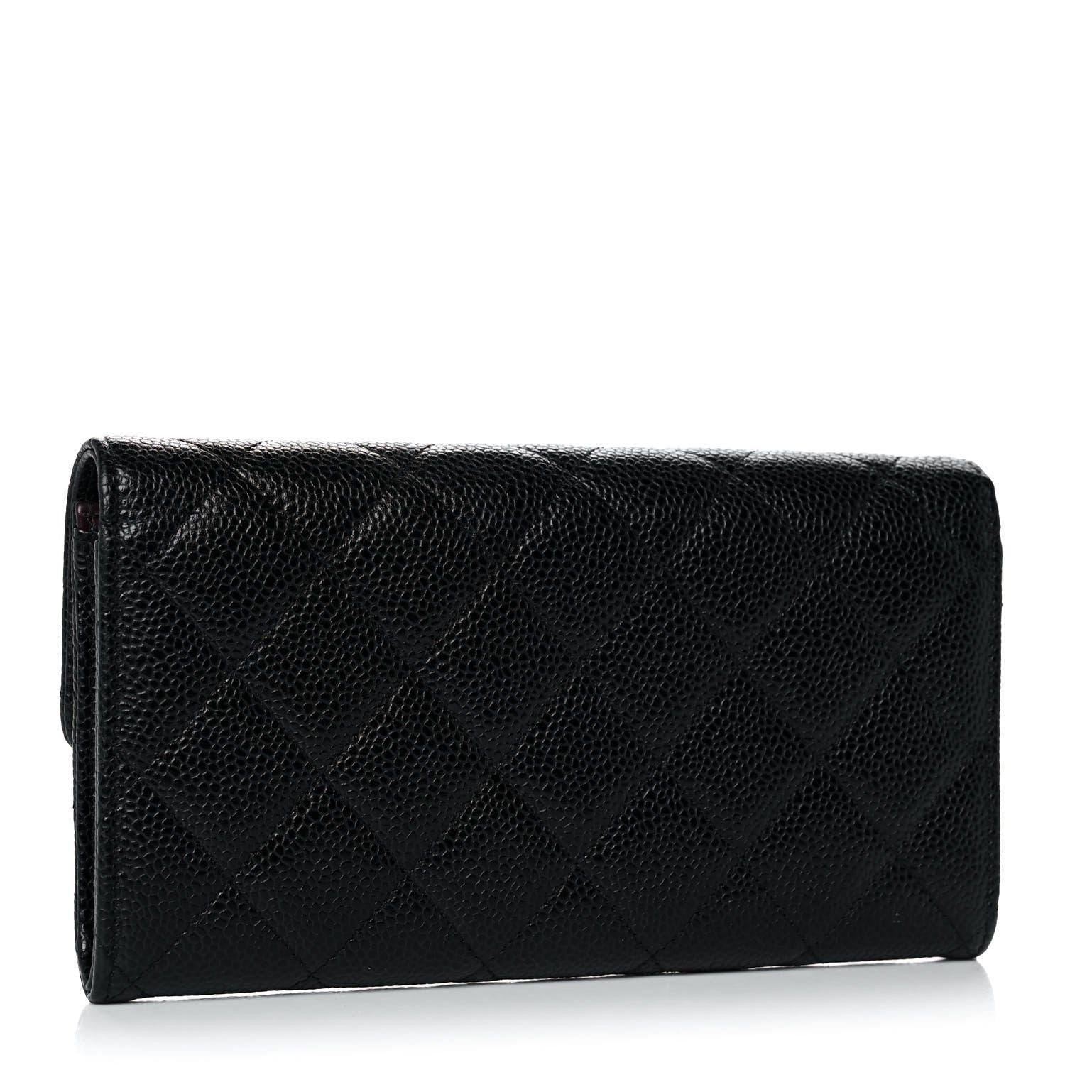 Chanel Caviar Quilted Large Gusset Flap Wallet Black 3 of 13