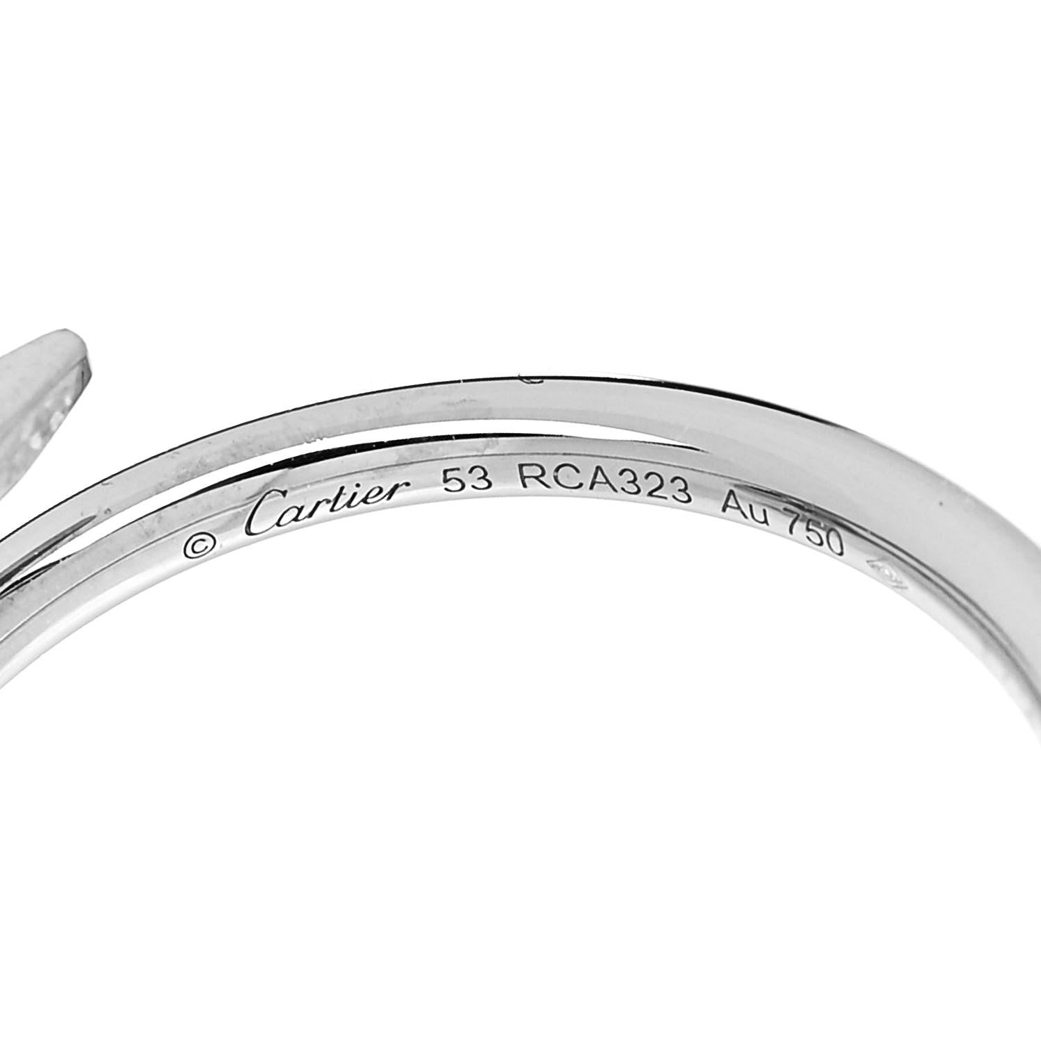 Cartier 18K White Gold Small Juste Un Clou Ring 53 6.25 4 of 5