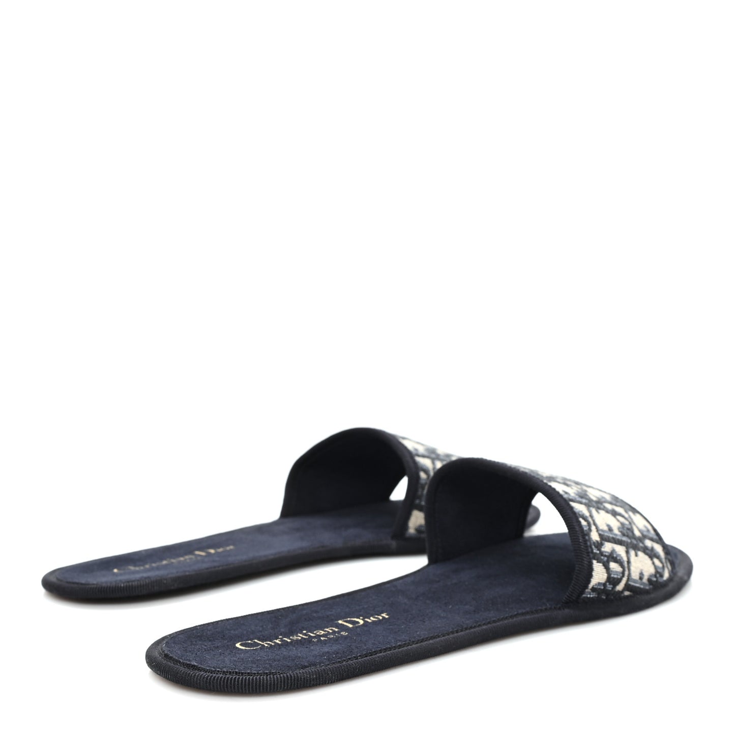 Oblique Slippers 10.5 Navy Blue