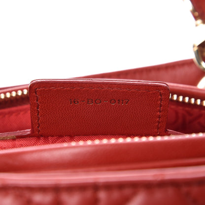 Christian Dior Lambskin Cannage Medium Lady Dior Red 7 of 7