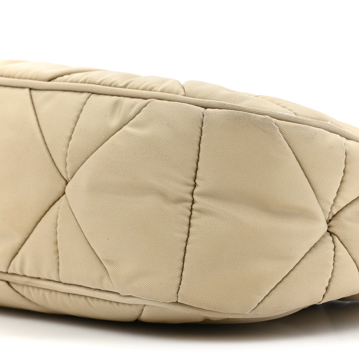 Re-Nylon Triangle Quilted Padded Patchwork System Shoulder Bag Deserto