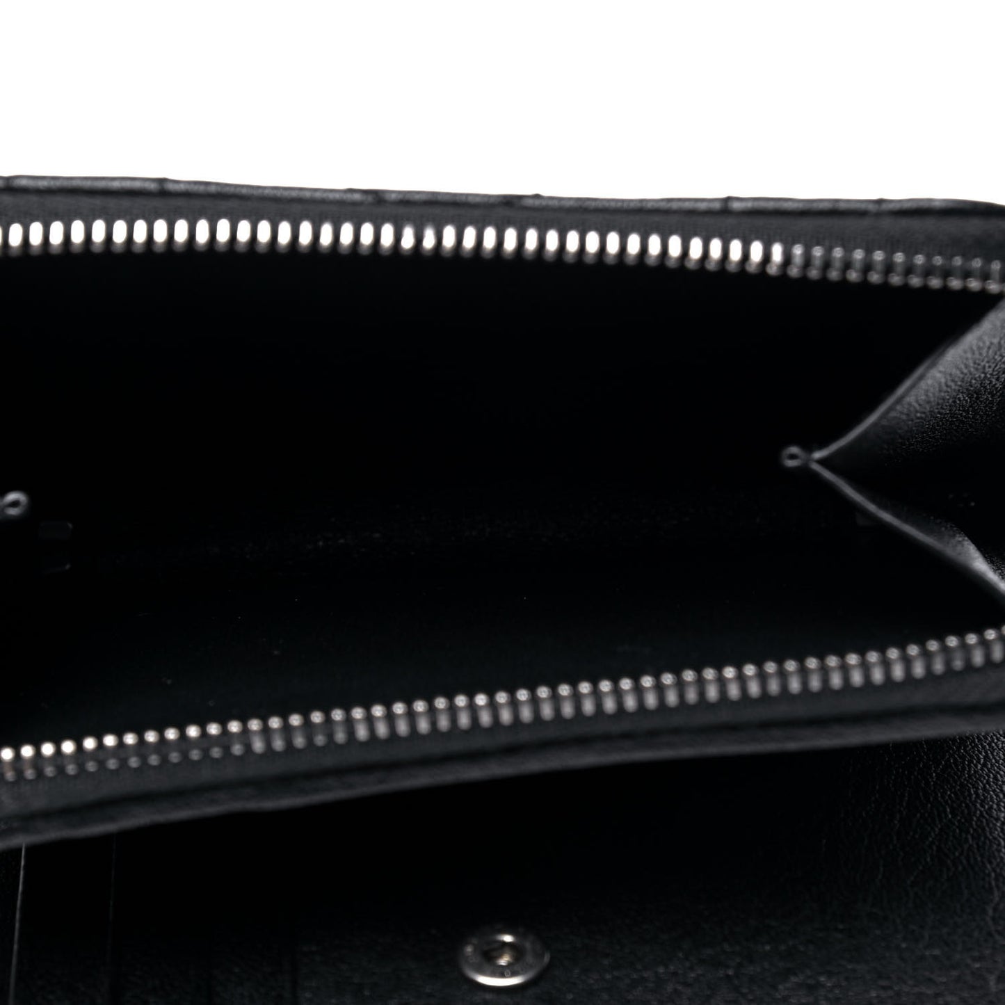 Lambskin Matelasse Chevron Monogram Compact Wallet Black