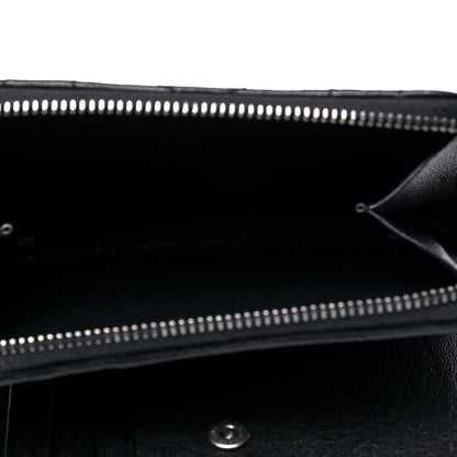 Saint Laurent Lambskin Matelasse Chevron Monogram Compact Wallet Black 5 of 5