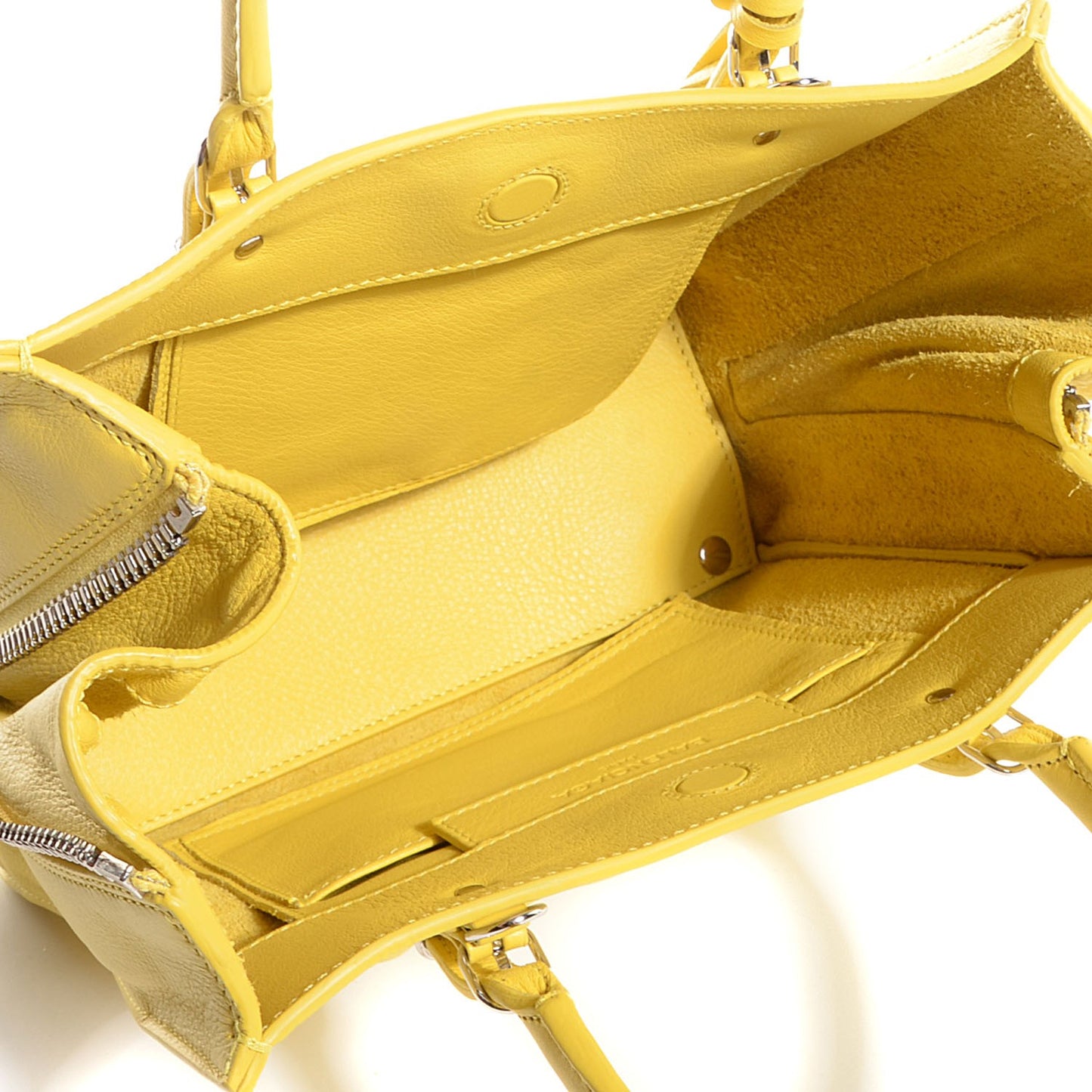 Calfskin Papier Mini A4 Tote Jaune Soleil