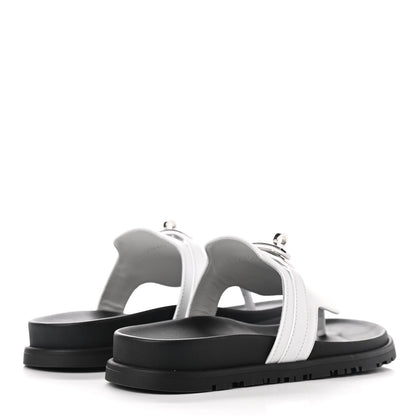 Hermes Calfskin Womens Empire Sandals 36 White 4 of 8