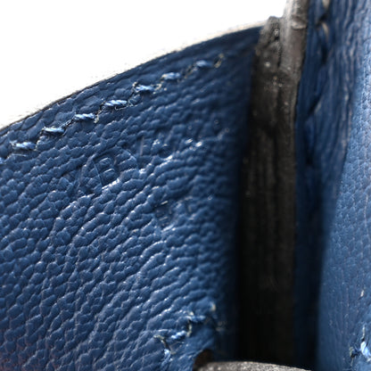 Hermes Togo Verso Birkin 35 Gris Mouette Bleu Agate 6 of 11