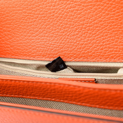 Gucci Dollar Calfskin Interlocking G Shoulder Bag Sun Orange 10 of 11
