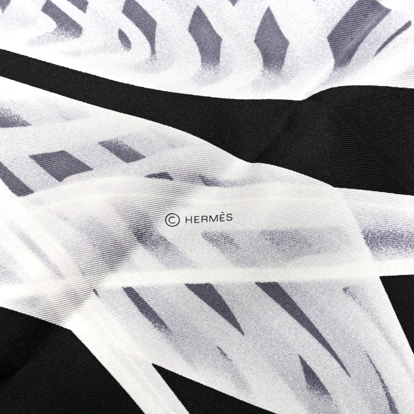 Silk Please Check In Scarf 90 Marine Black White