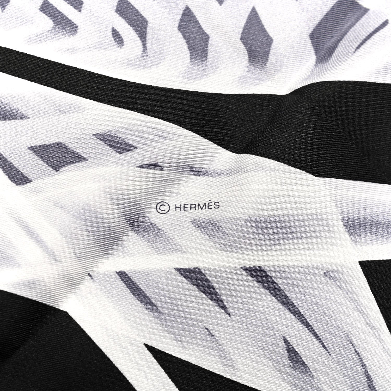 Hermes Silk Please Check In Scarf 90 Marine Black White 3 of 6