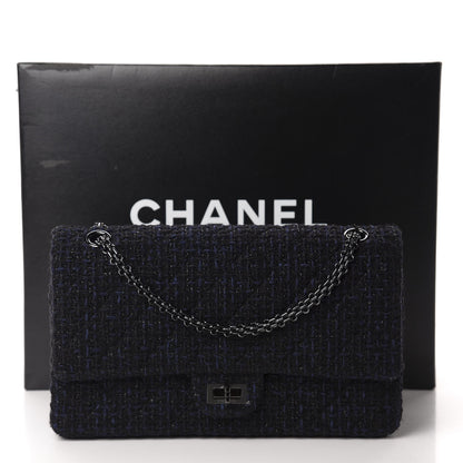 Chanel Metallic Tweed Quilted 2.55 Reissue 226 Flap Navy Blue 11 of 11