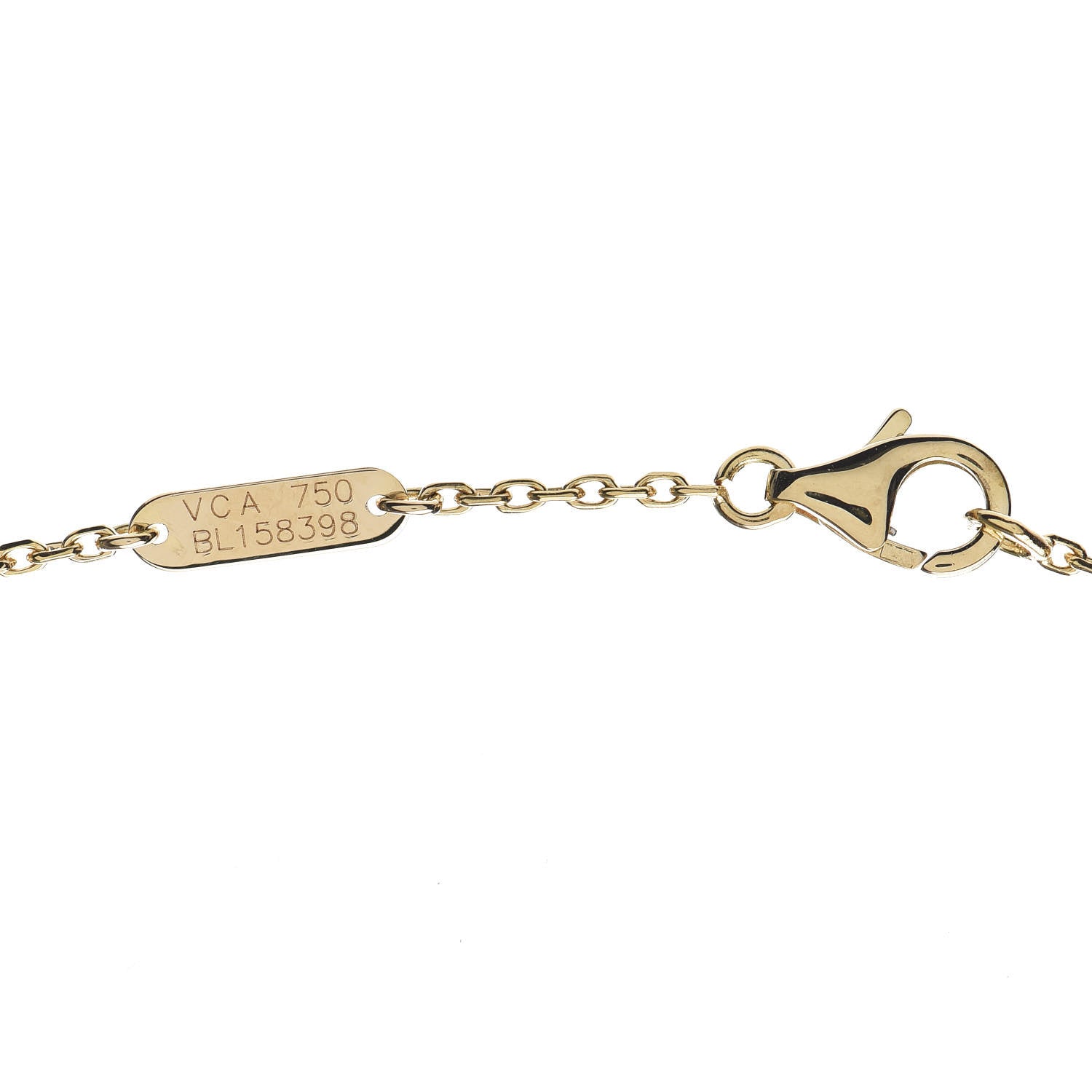 Van Cleef & Arpels 18K Yellow Gold Mother of Pearl Lucky Alhambra Butterfly Pendant Necklace 4 of 4