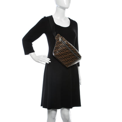 Fendi Vitello Century Bi-Color FF 1974 Embossed Belt Bag Maya Black 2 of 9