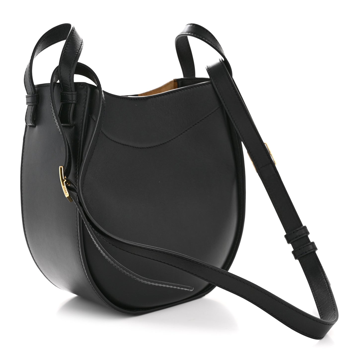 Calfskin Hammock Slice Bag Black
