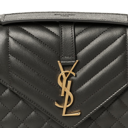Saint Laurent Grain De Poudre Textured Mixed Matelasse Triquilt Medium Monogram Satchel Pebble 9 of 11