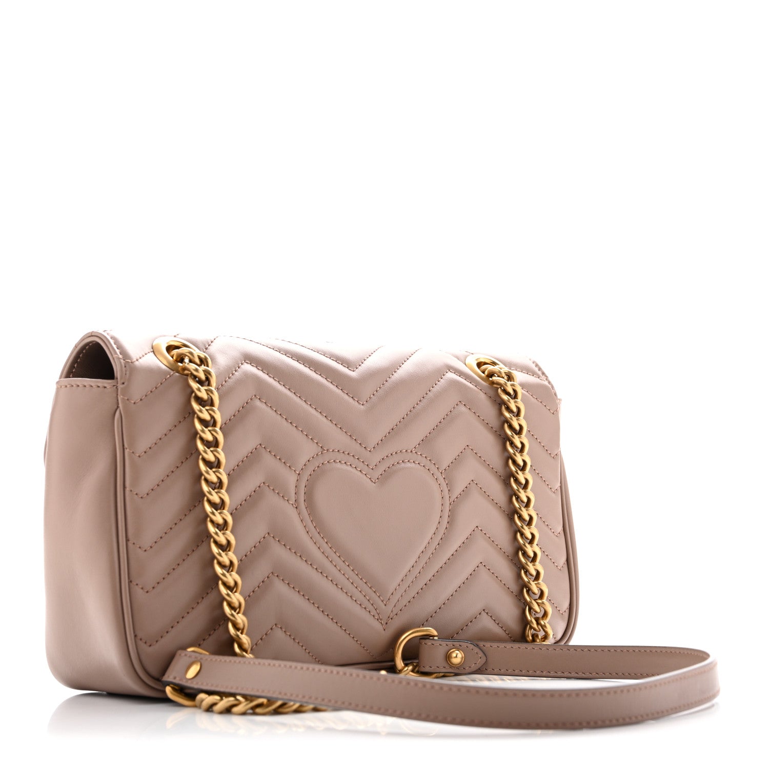 Gucci Calfskin Matelasse Small GG Marmont Shoulder Bag Porcelain Rose 2 of 11