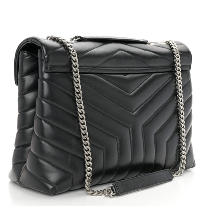 Saint Laurent Calfskin Y Quilted Monogram Medium Loulou Chain Satchel Black 3 of 9