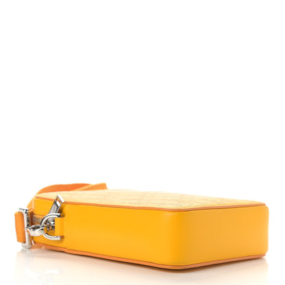 Christian Dior Calfskin Oblique Galaxy Perforated World Tour Messenger Pouch Yellow 4 of 10