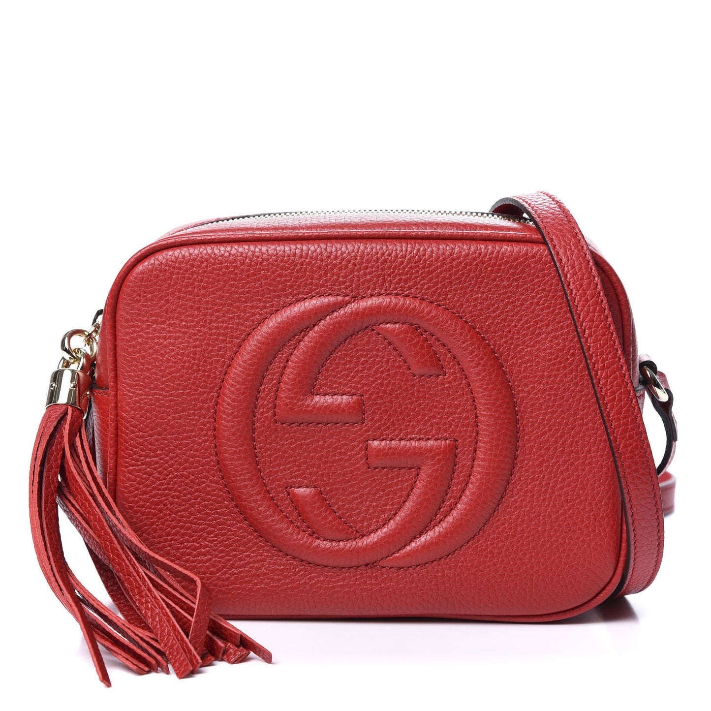 Pebbled Calfskin Small Soho Disco Bag Tabasco Red