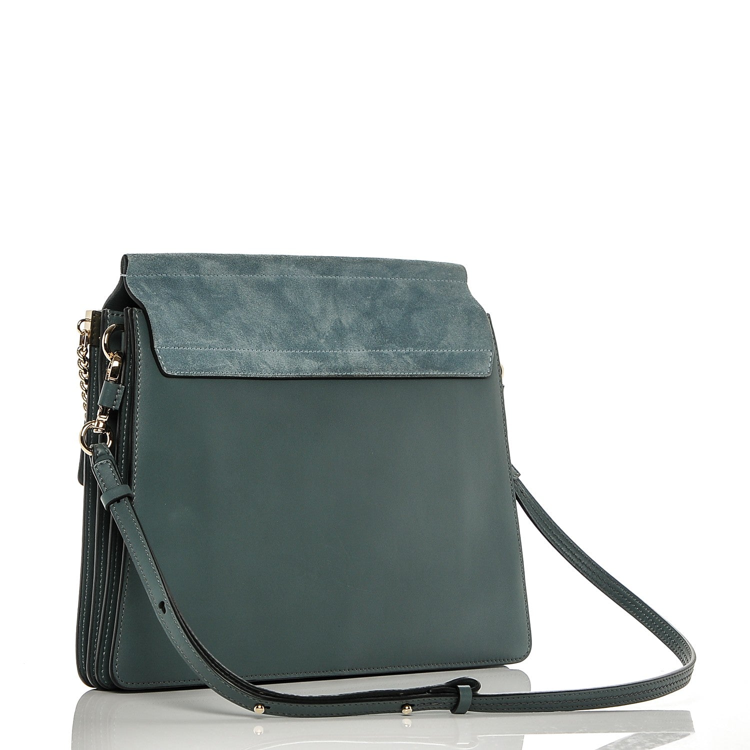Chloe Suede Calfskin Medium Faye Shoulder Bag Cloudy Blue 3 of 6