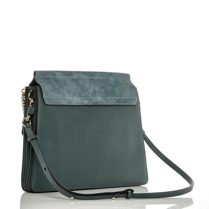 Chloe Suede Calfskin Medium Faye Shoulder Bag Cloudy Blue 3 of 6