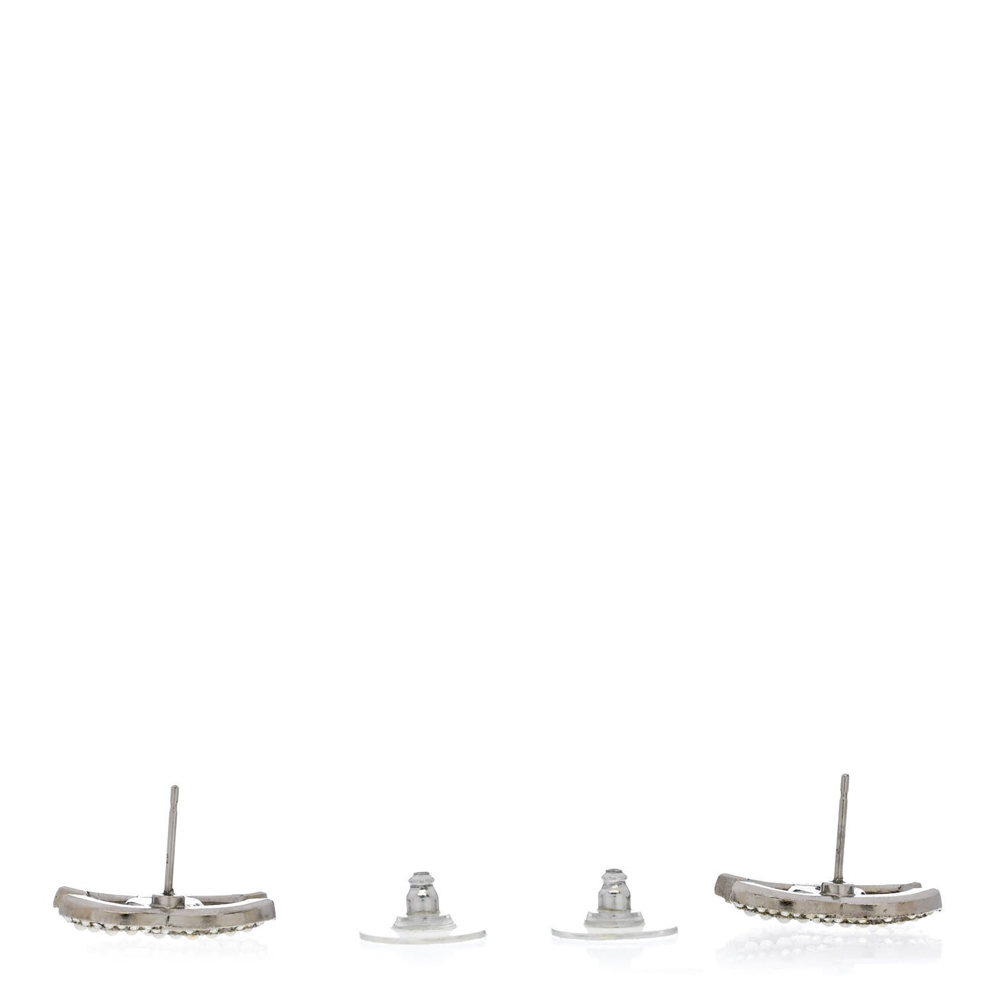 Pearl Crystal CC Snow Palace Earrings Silver
