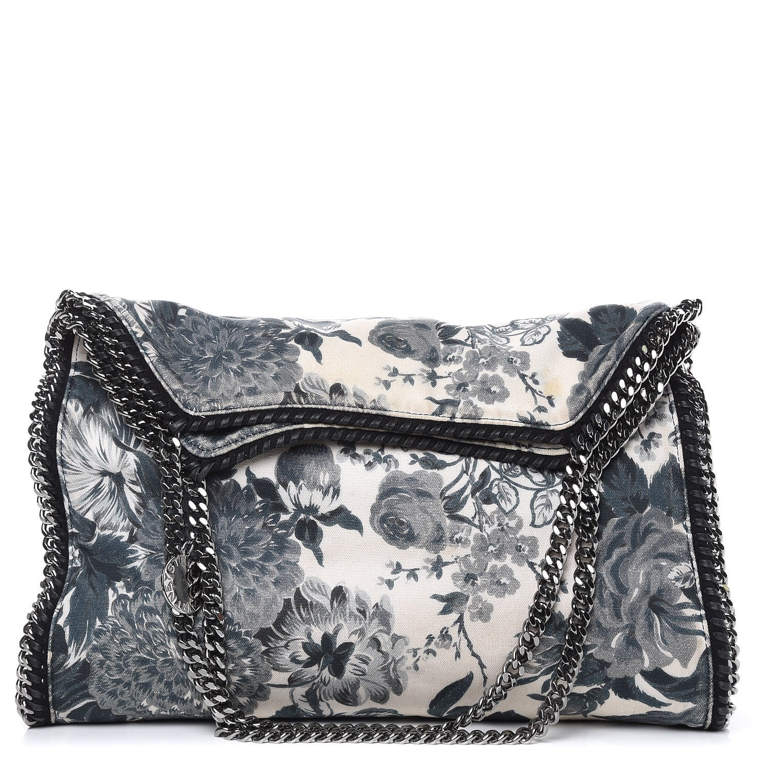 Stella McCartney Cotton Canvas Floral Print Large Falabella Tote Ivory 1 of 16