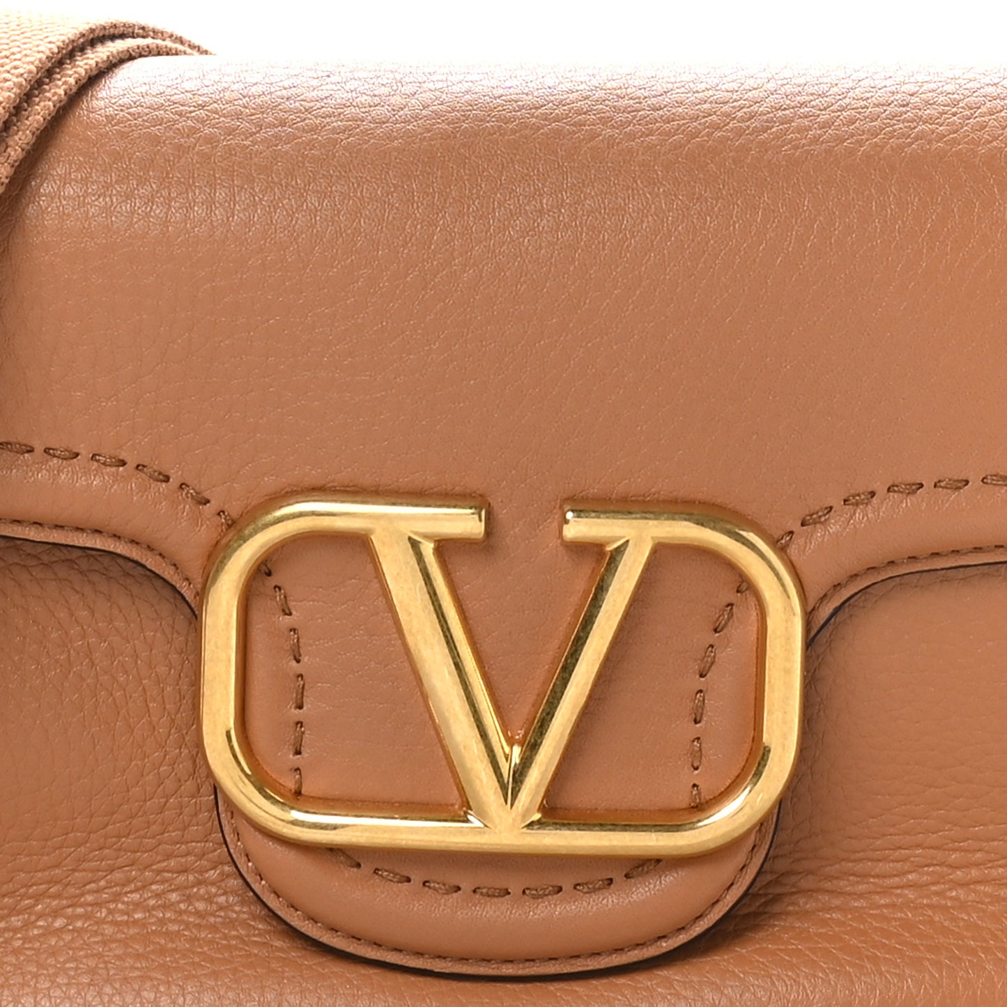 Soft Grainy Calfskin Alltime Shoulder Bag Almond Beige