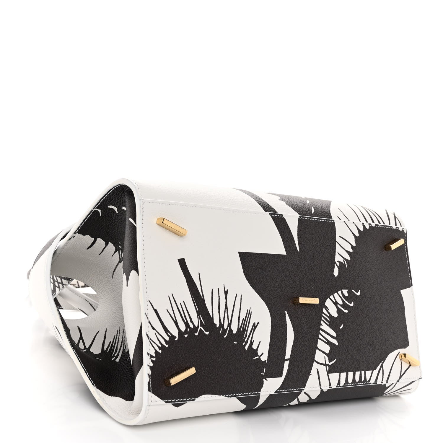 Salvatore Ferragamo Natural Grain Calfskin Venus Print Small Hug Bag Optic White Testa Di Moro 4 of 9