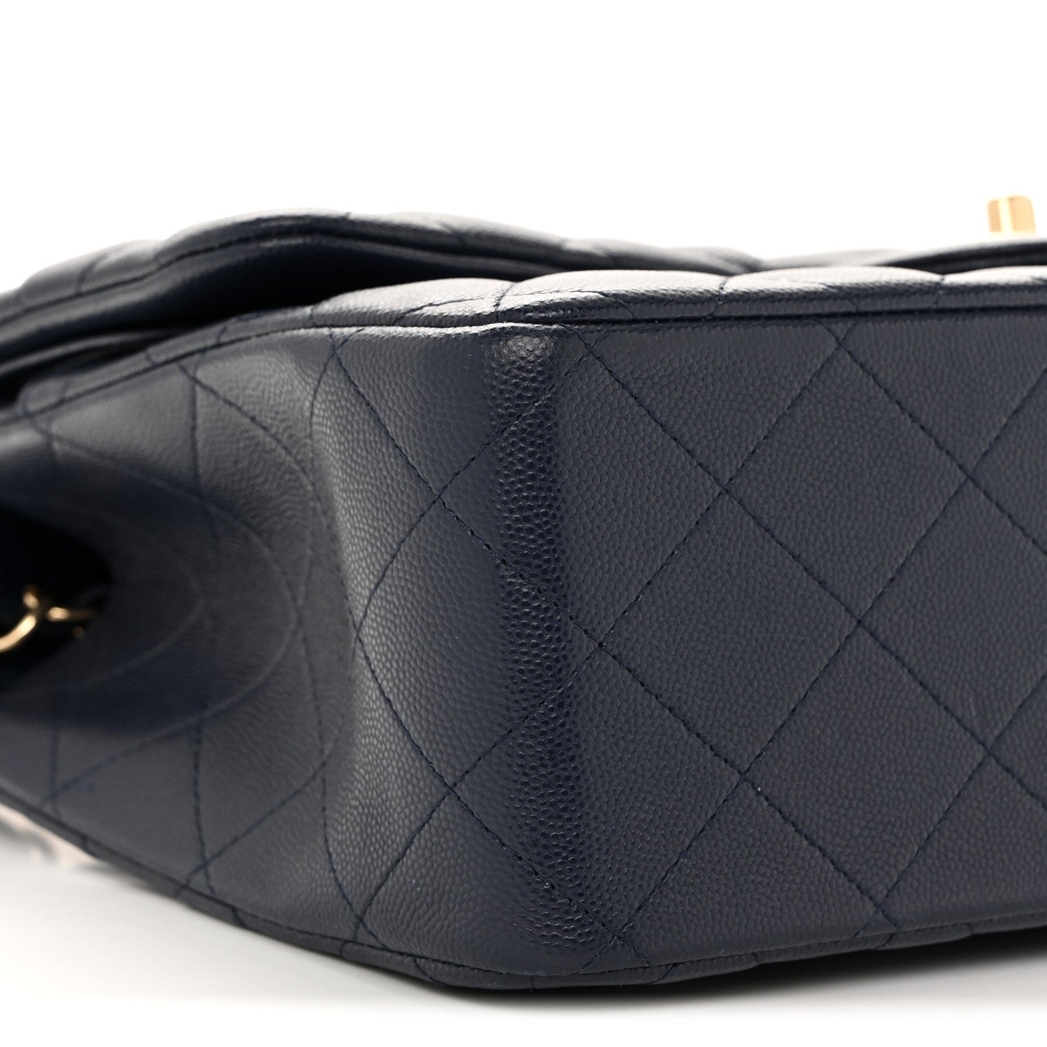 Chanel Caviar Quilted Jumbo Double Flap Navy Blue 9 of 11