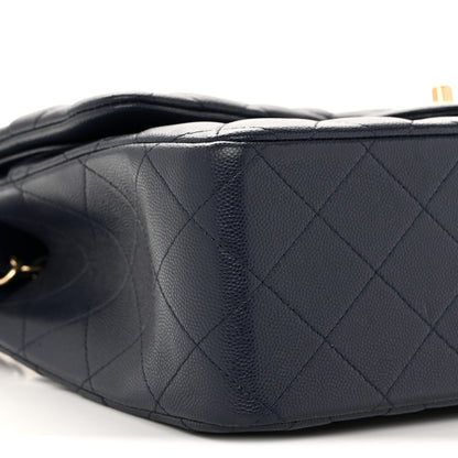 Chanel Caviar Quilted Jumbo Double Flap Navy Blue 9 of 11