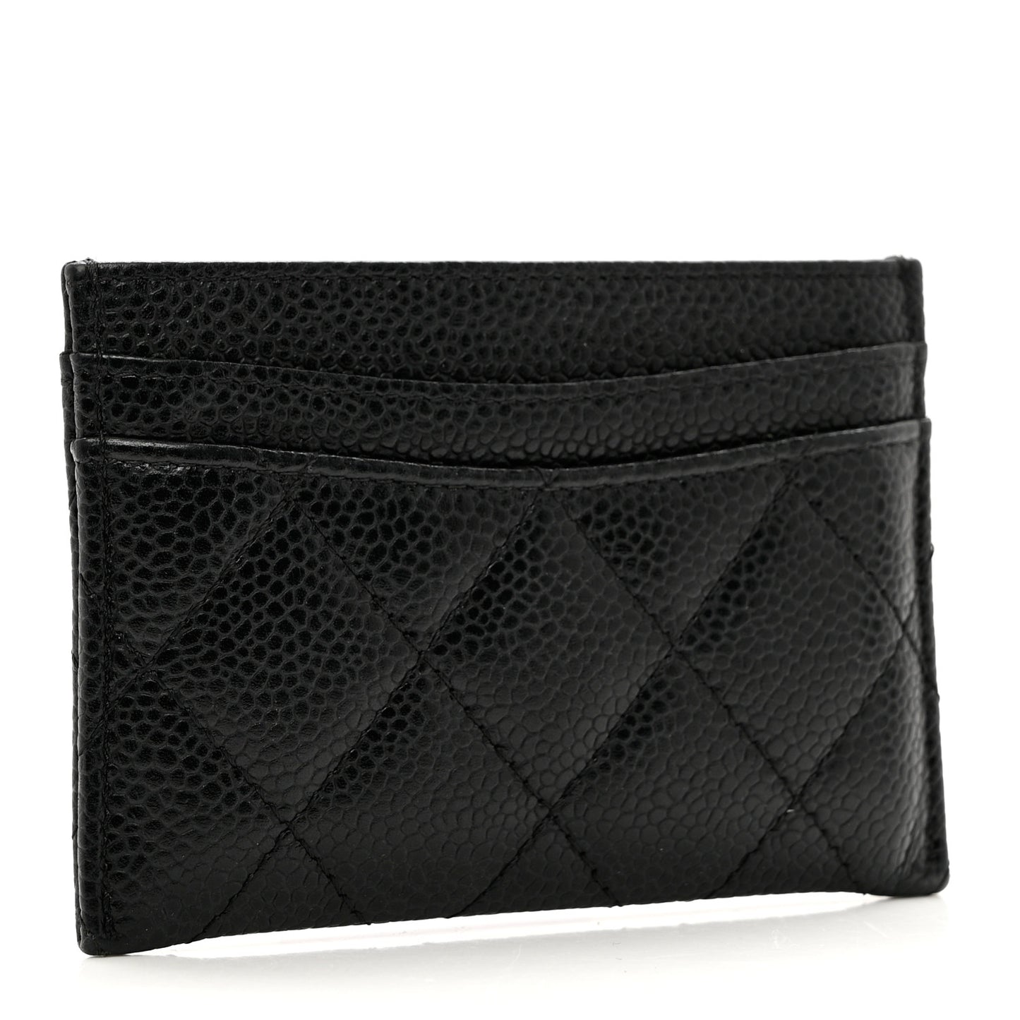 Caviar Quilted Card Holder Black