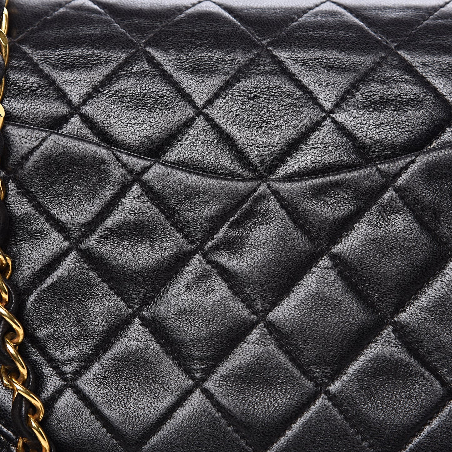 Lambskin Quilted Small Double Flap Black