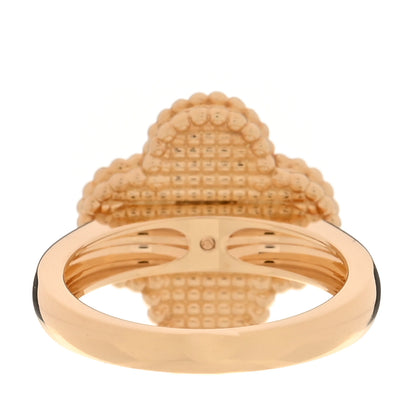 Van Cleef & Arpels 18K Yellow Gold Diamond Mother of Pearl Vintage Alhambra Ring 3 of 5