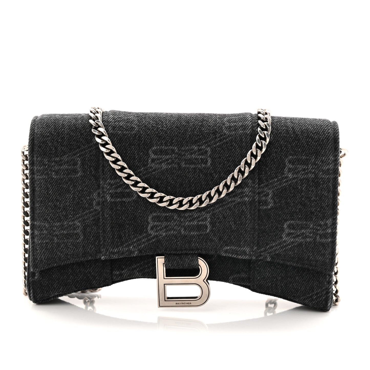 Denim BB Monogram Hourglass Chain Bag Black