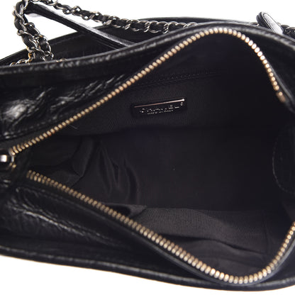 Chanel Calfskin Crocodile Embossed Small Gabrielle Cocodile Hobo Black 5 of 11