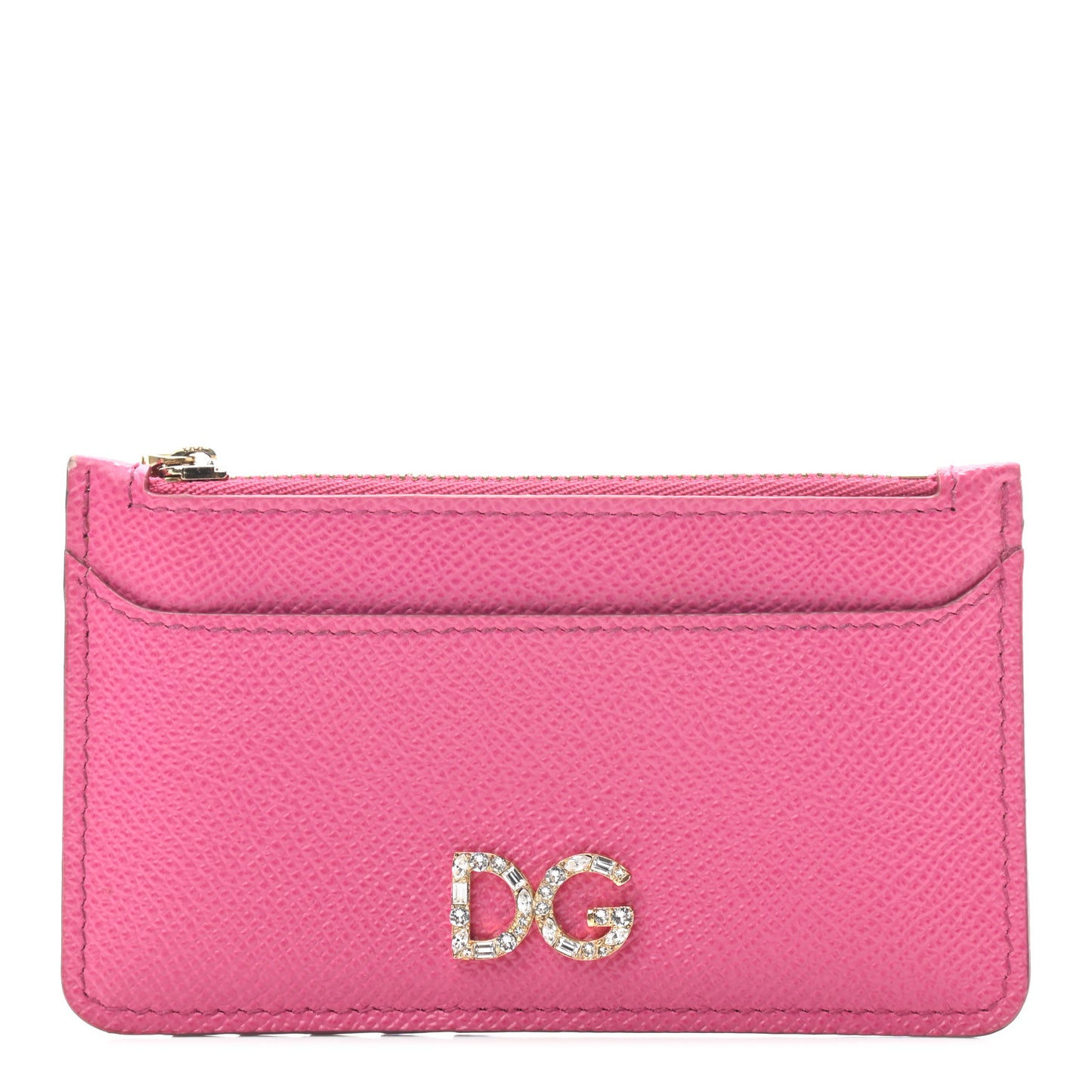Dauphine Embellished Logo Zip Card Holder Pink
