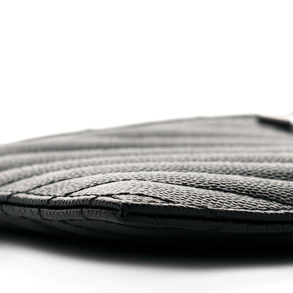 Saint Laurent Grain De Poudre Chevron Monogram Bill Pouch Black 8 of 10