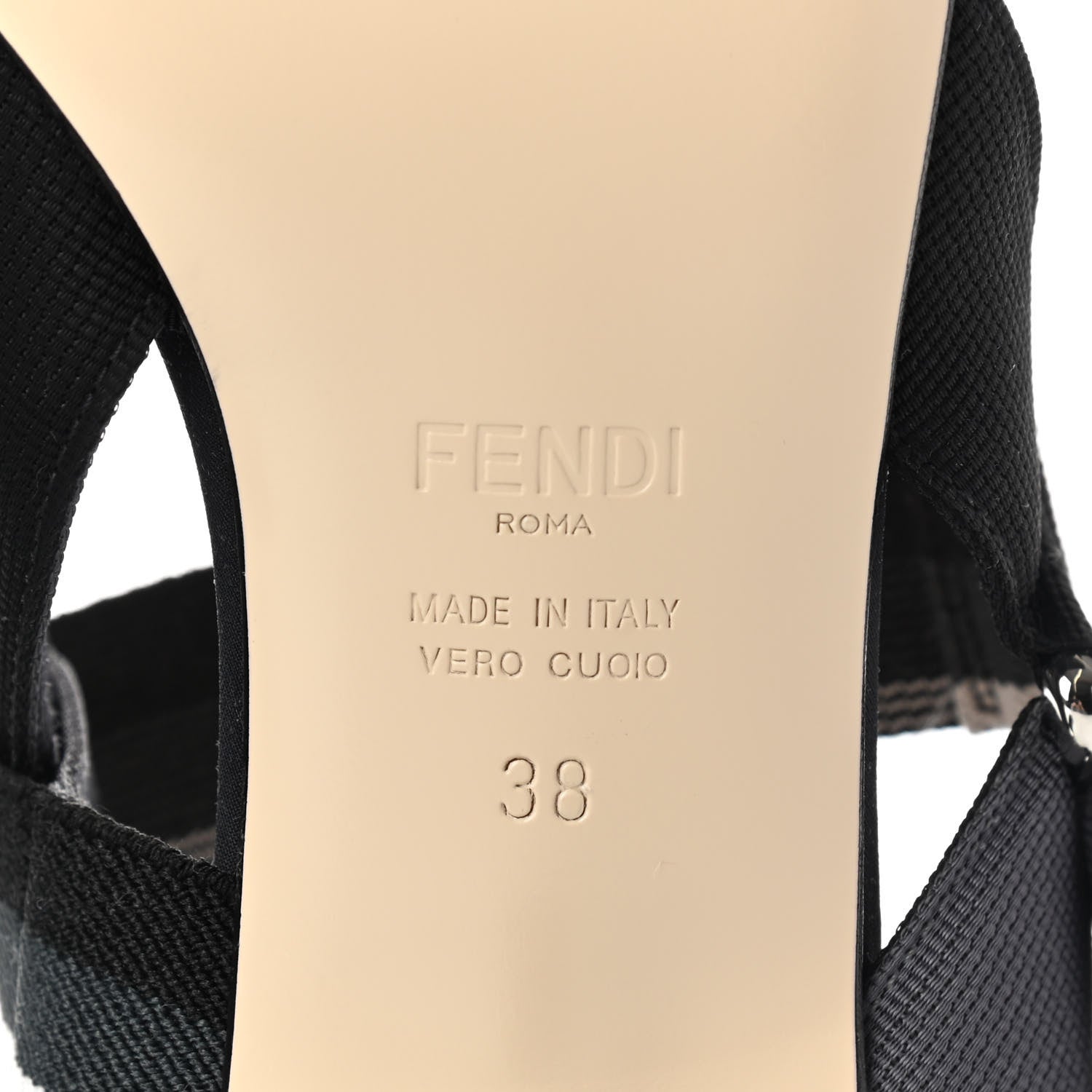 Fendi Technical Mesh Colibri 55mm Slingback Pumps 38 Black Asfalto 6 of 8