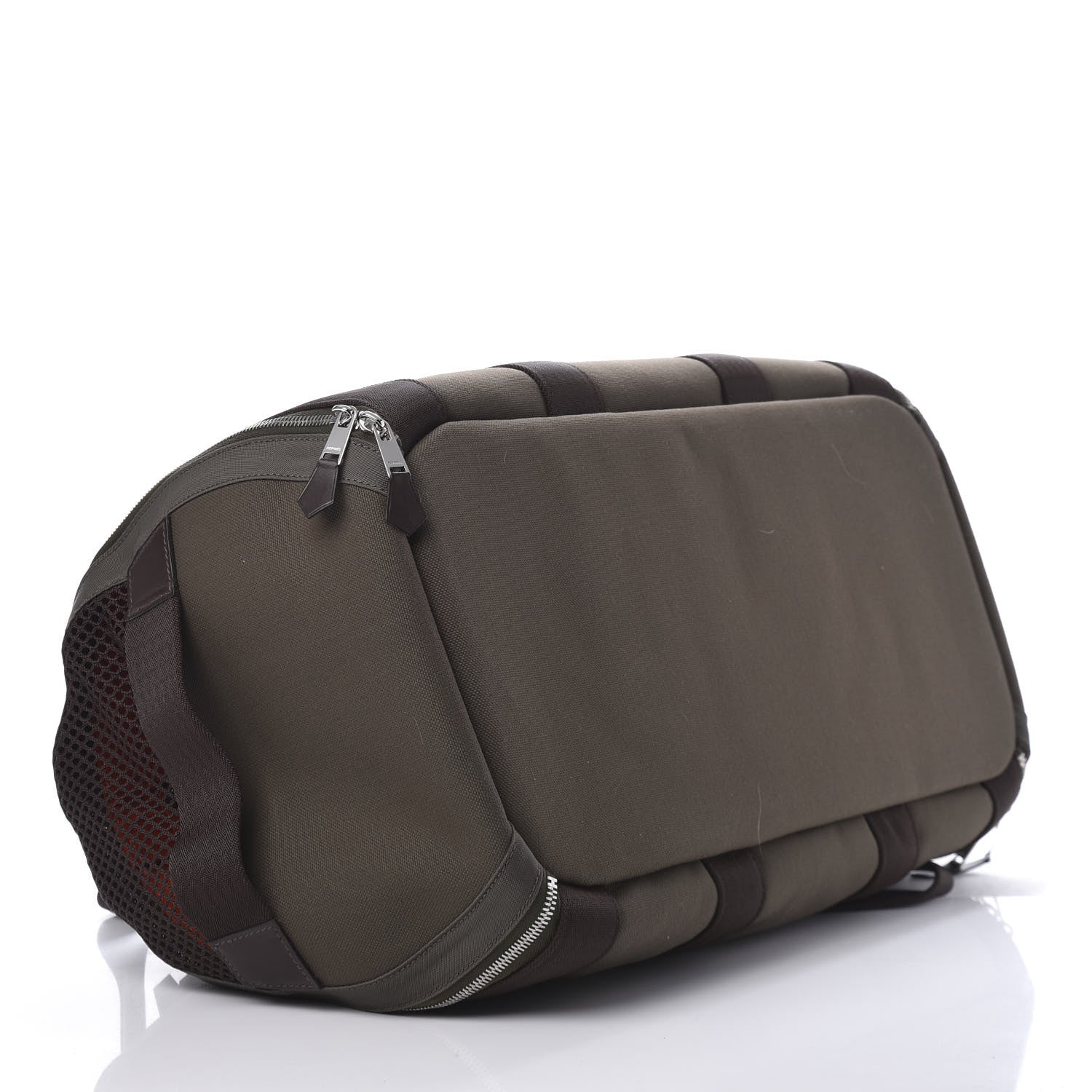 Hermes Fabric Carrying Dog Bag Kaki Feu 3 of 15
